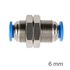 Metal Bulkhead Str. Connector 6mm